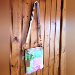 🤩 Vintage Coach Patchwork Pastel Crossbody Bag Serial No. L05Q-465 🤩